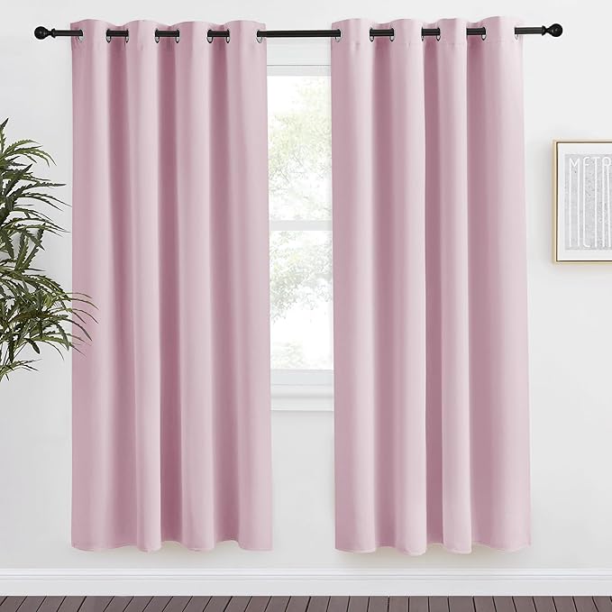 NICETOWN Blackout Curtain 78 inch Long, W55 x L78, 1 Panel, Baby Pink, Thermal by NICETOWN