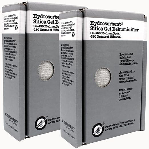 HYDROSORBENT® Gun Safe Dehumidifier Rechargeable Silica Gel 450 Gram Carton. by HydrosorbentDehumidifiers