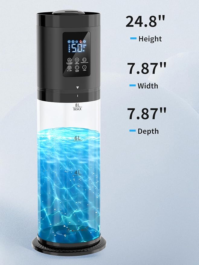 8L Humidifiers for Bedroom, 30dB Quiet, 500ft² Coverage, 60H Runtime, Top Fill - Image 9