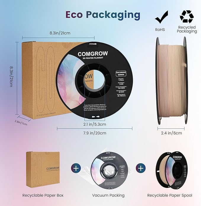 Comgrow PLA 3D Printer Filament, Durable and Stronger 3D Printer PLA Filament - Image 6