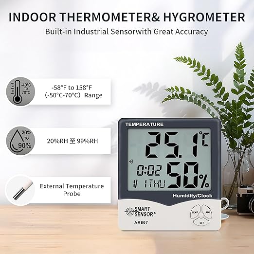 Digital Hygrometer Indoor Thermometer Room Temperature and Humidity Monitor - Image 3