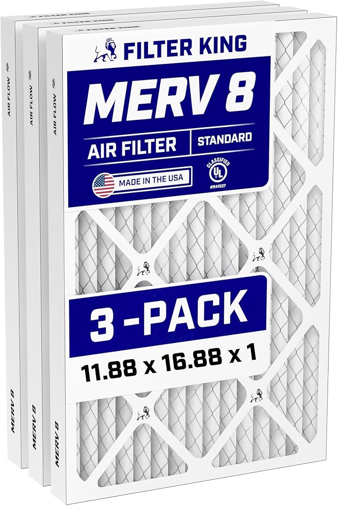 Filter King 11.88x16.88x1 Air Filter Dust & Allergy Control AC Furnace Filters by FilterKing