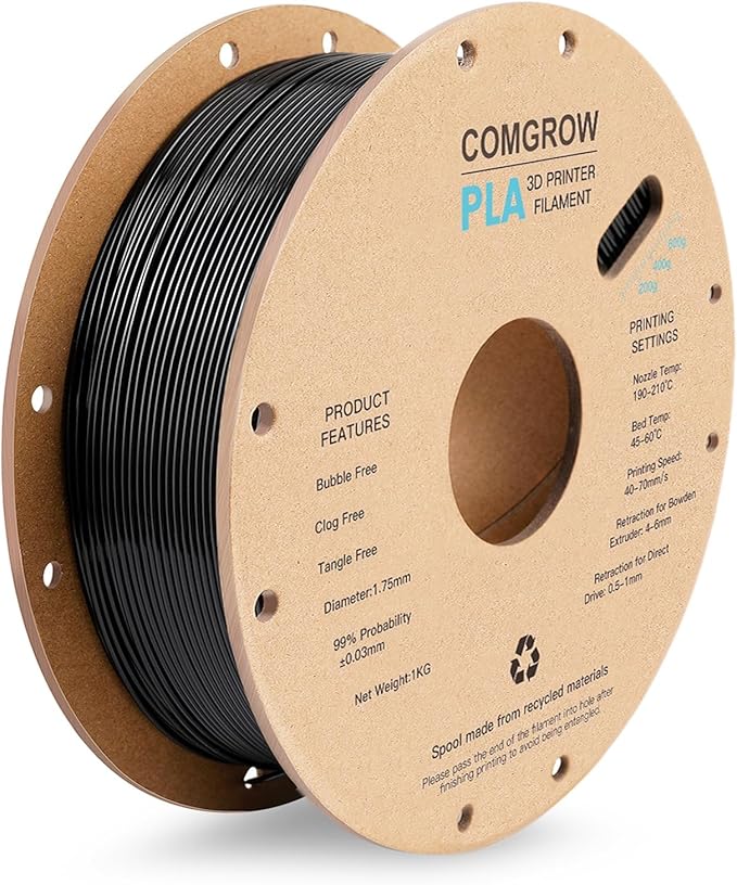 Comgrow PLA 3D Printer Filament, 3D Printer PLA Filament 1.75mm, Dimensional by Comgrow