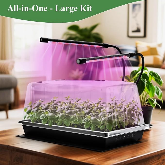 2-pack 1020 Trays with 7.3'' Domes & Heat Mats & Grow Lights – Heavy-Duty 1020 - Image 8