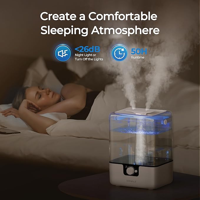 CHIVALZ Humidifiers for Bedroom, 6L Cool Mist Humidifiers for Baby Nursery - Image 3