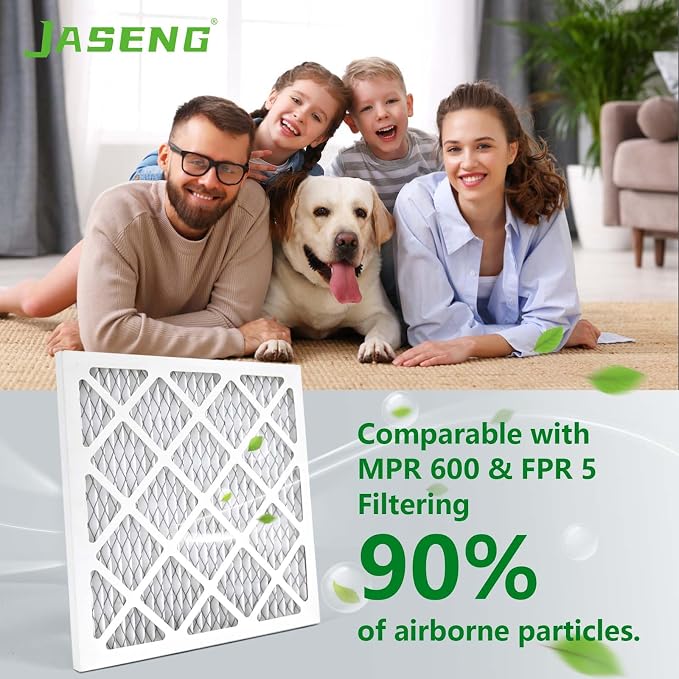 JASENG14x14x1 Air Filters, MERV 8 Pleated HVAC Furnace Filters - Image 2