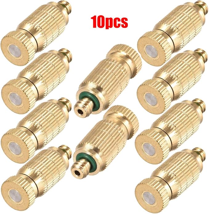 Brass Misting Nozzle, 10 Pack High Pressure Spray 10/24 UNC Outdoor Anti-drip - Image 9