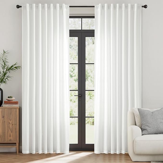 MIULEE White Thermal Insulated Curtains 90 Inches Long 2 Panels Set - Image 9