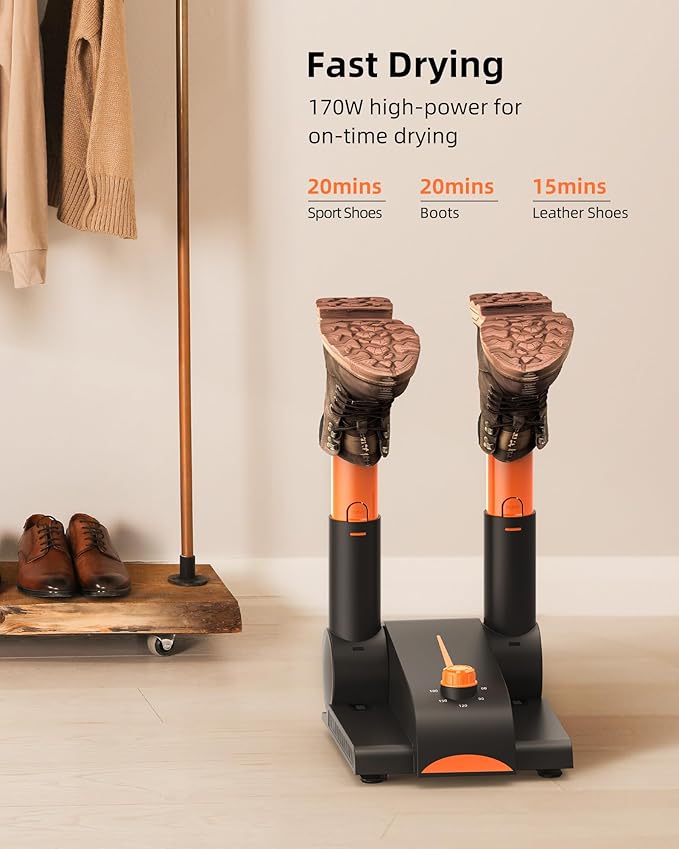 Xasla Shoe Dryer, Boot Dryer for Work Boots, Forced-air Heating Gloves & - Image 2