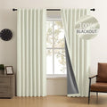 CUCRAF Linen 100% Blackout Curtains 63 Inch Length 2 Panels Set, Back Tab and by CUCRAF