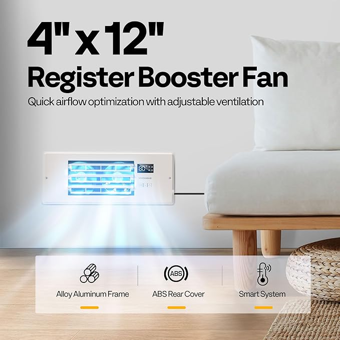 VIVOHOME 4'' x 12'' Opening Register Booster Fan - Image 8