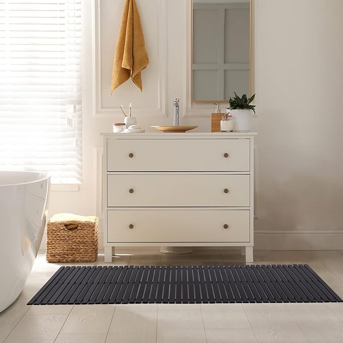 Bath Mat Bathroom Runner Long Large Rugs Floor Wood Shower Bathtub Waterproof - Image 6