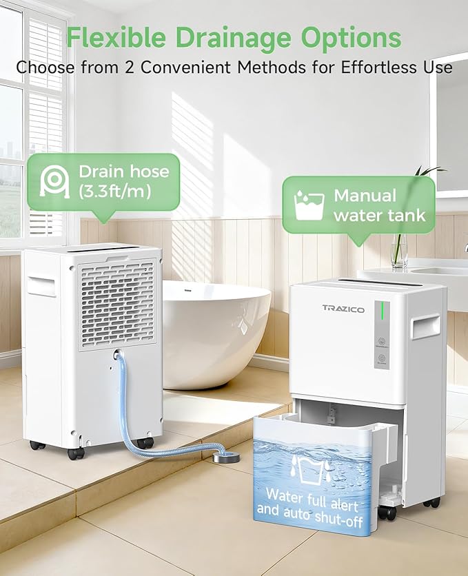1500 Sq.ft Dehumidifier for Basement, Trazico 21 Pint Quiet Dehumidifiers for - Image 4
