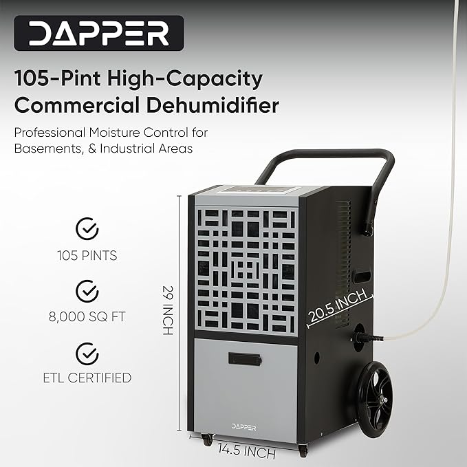 105-Pint Commercial Dehumidifier - Image 7