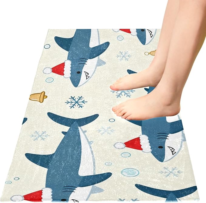 Merry Christmas Shark Beige decorative mat - Image 4