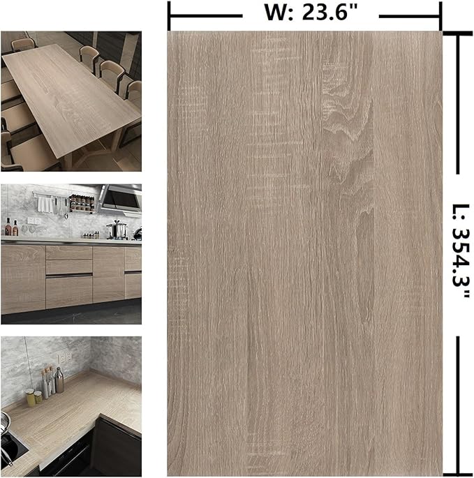 354x24 Inch Light Wood Wallpaper Peel and Stick Oak Wood Grain Contact Paper - Image 7