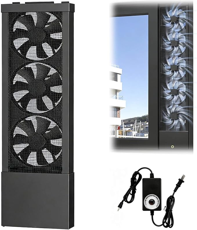 Vertical Window Exhaust Fan for Sliding Windows-Easy Tool-Free Installation by Unknown