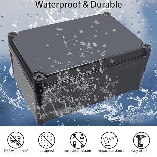 Junction Box, IP67 Waterproof ABS Black Project Box - Image 2