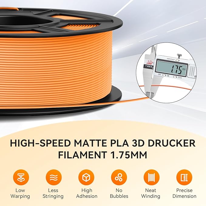 TECBEARS High Speed PLA 3D Printer Filament，Matte PLA Filament 1.75mm - Image 7