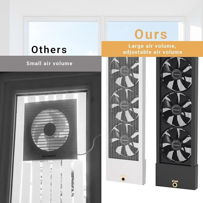 Punch-Free Etractable Window Exhaust Fan Bedroom Ktchen Window Exhaust Fan - Image 4