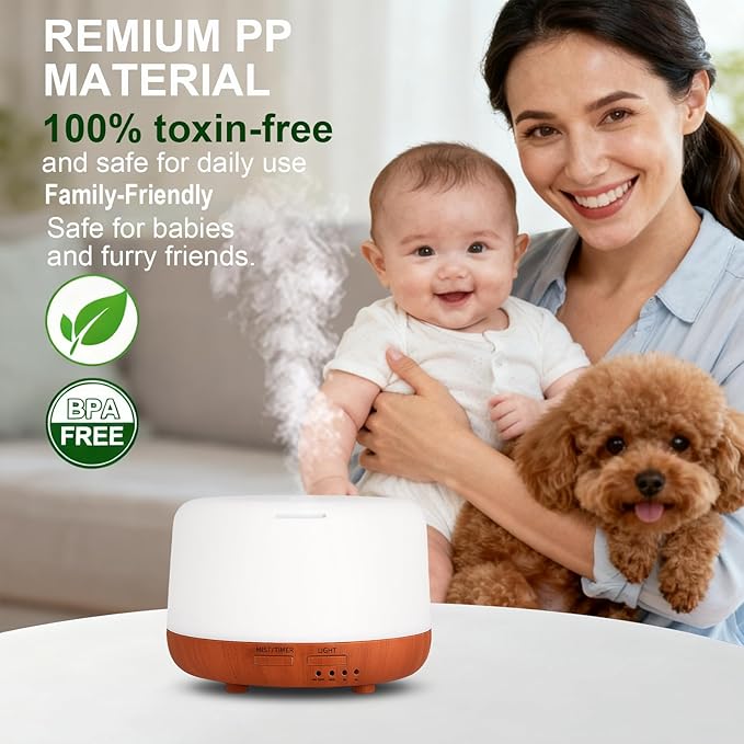 300ML Essential Oil Diffuser, Small Aromatherapy Diffuser - Image 6