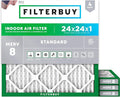 Filterbuy 24x24x1 Air Filter MERV 8 Essential Dust & Allergy Defense, by Filterbuy