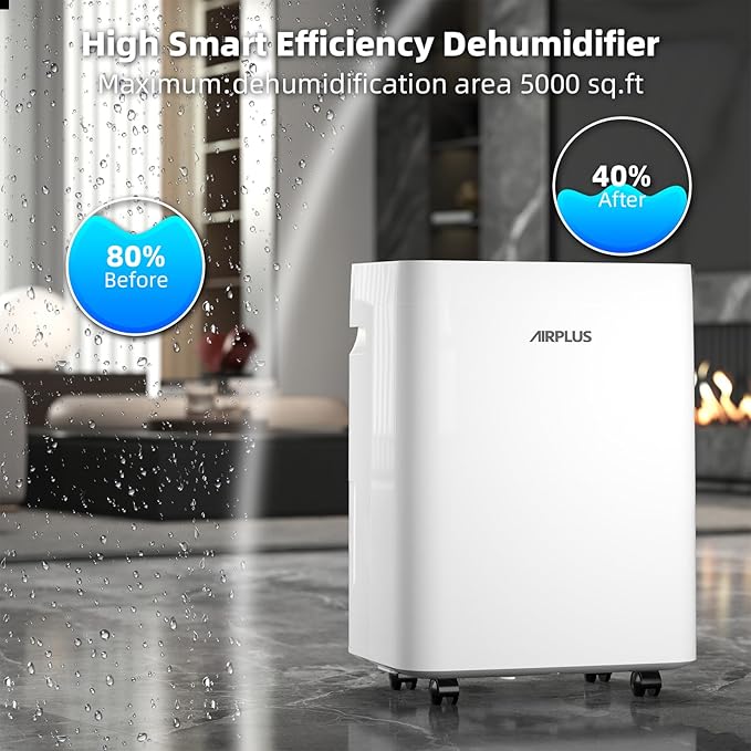 AIRPLUS 5000 Sq.Ft 76 Pint Dehumidifier - Image 3