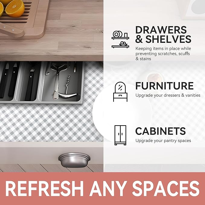 RAY STAR Shelf Liners for Kitchen Cabinets Non-Adhesive, 18 Inch X 8 Feet - Image 6