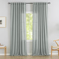 Linen 144 Inch Length Curtains for Tall Floor Ceiling Villa Living Room by DONREN