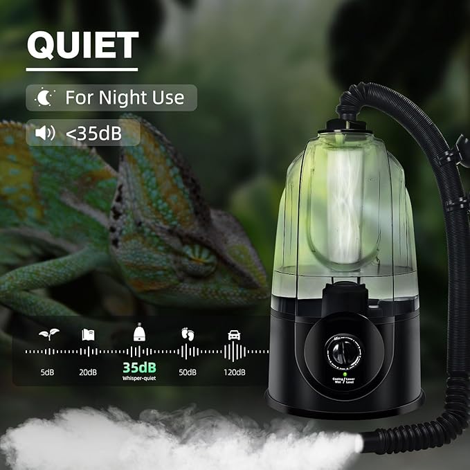 Coospider 3.8L Reptile Fogger Mister, Quiet Reptile Humidifier - Image 3