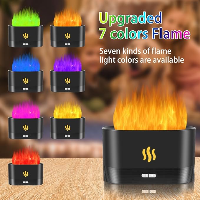 Flame Diffuser Humidifier-Auto Off 180ml Essential Oil Diffuser-2 Modes - Image 4