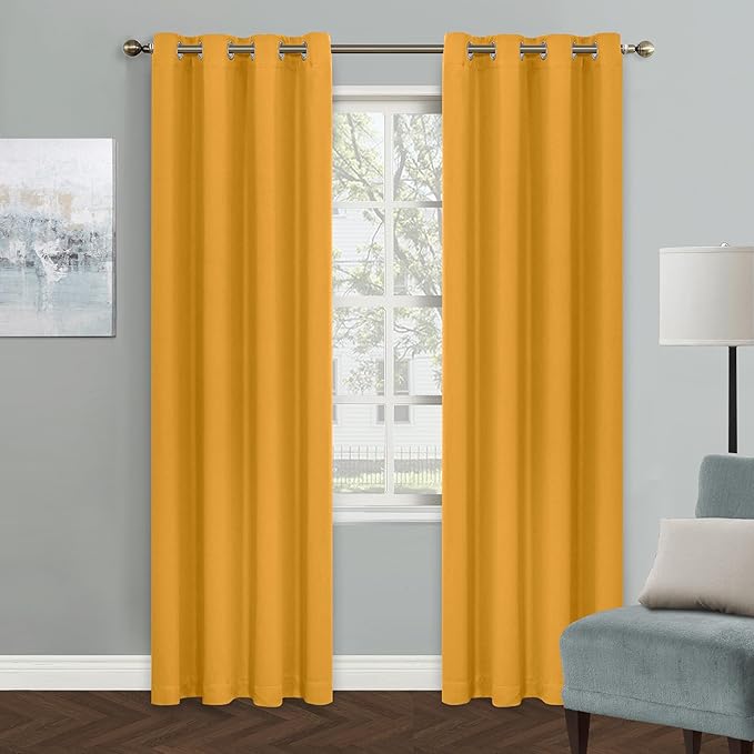 MYSKY HOME Yellow Blackout Curtains by MYSKYHOME