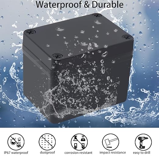 Junction Box, IP67 Waterproof ABS Black Project Box - Image 2