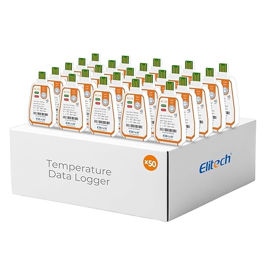 Elitech 50 Pack 120 Days NFC Temperature Data Logger Single-Use Cold Chain by Elitech