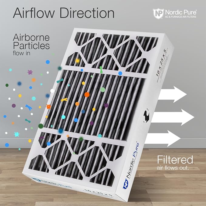Nordic Pure 16x25x5 Pleated MERV 10 Plus Carbon Air Filters 2 Pack | Actual - Image 8