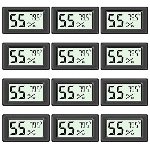 12-Pack Mini Hygrometer Indoor Humidity Meter, Highly Accurate Digital by Newlight66