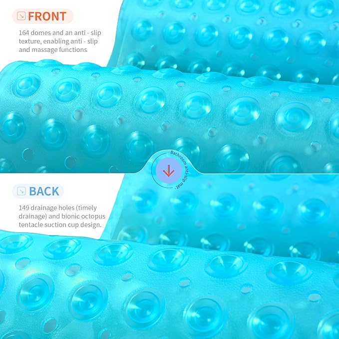 Anti-Slip Bathtub Shower mat, 20.8×20.8（Approximately 53×53cm） inch Soft - Image 2