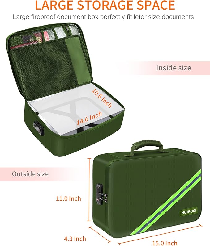 Noiposi Important Document Organizer, Waterproof and Fireproof Document Box - Image 6