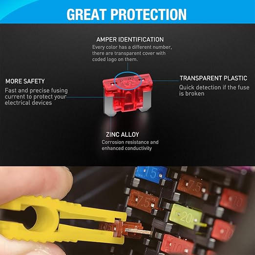 Nilight 180 Pcs Automotive Blade Fuse Kit Standard Mini Fuse Assortment 5A 7.5A - Image 5