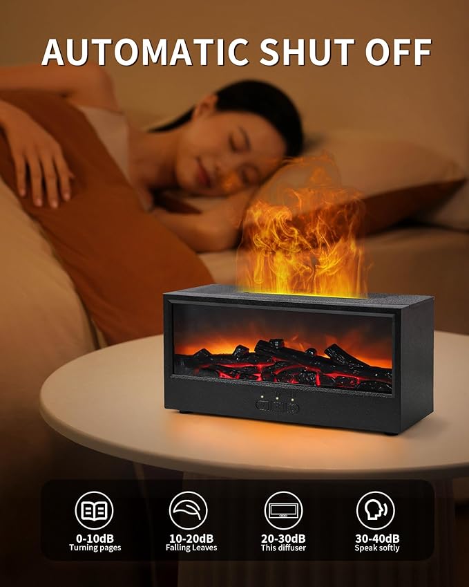 Essential Oil Diffuser, 7-Color Fireplace Flame Aromatherapy Humidifier - Image 4