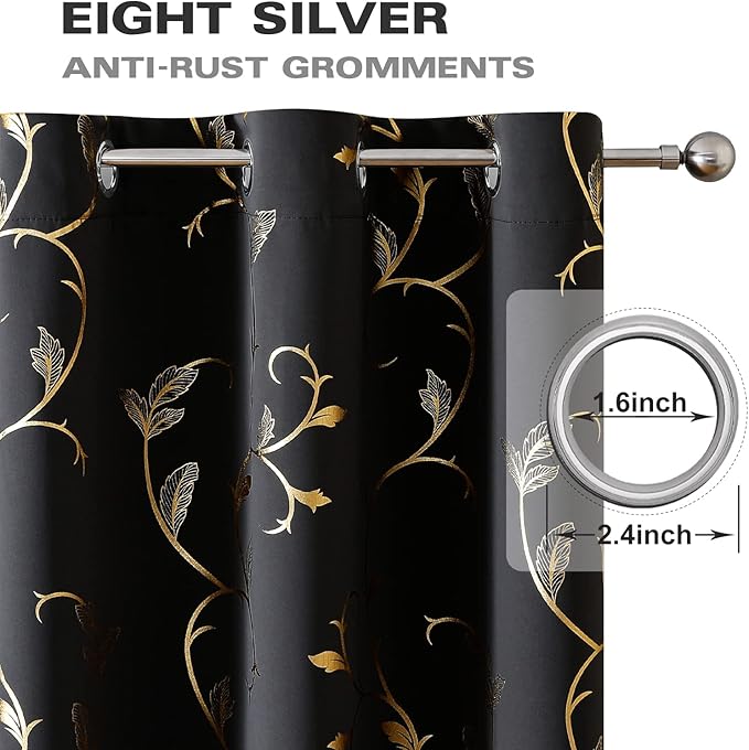 BUHUA Black Blackout Curtains - Image 6