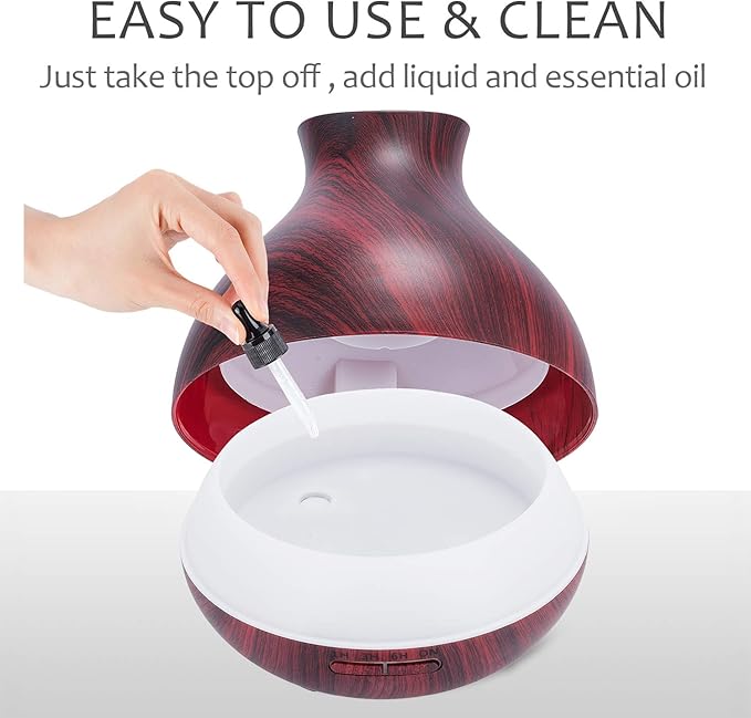 BZseed Aromatherapy Essential Oil Diffuser 550ml 12 Hours Wood Grain Aroma - Image 8
