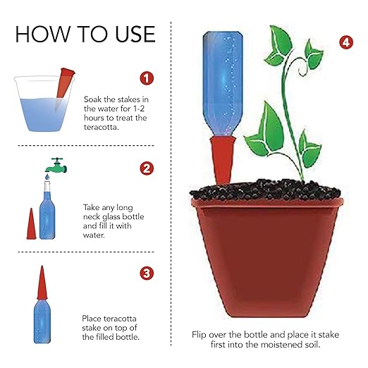 Modern Innovations Ceramic Terracotta Self Watering Spikes Vacation Automatic - Image 5