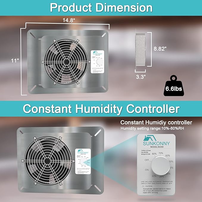 Stainless Steel Crawl Space Vent Fan - Image 5