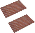 Bath Mat Bathroom Rugs Floor Wood Shower Bathtub Waterproof Non Slip Walnut by Fovlaurs