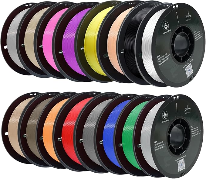 PLA 3D Printer Filament Bundle, Dimensional Accuracy +/- 0.02 mm, 16 x 1 kg by ABCWavePrint