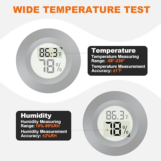 2 Pack Hygrometer Thermometer Mini Digital LCD Monitor Indoor/Outdoor Humidity - Image 3