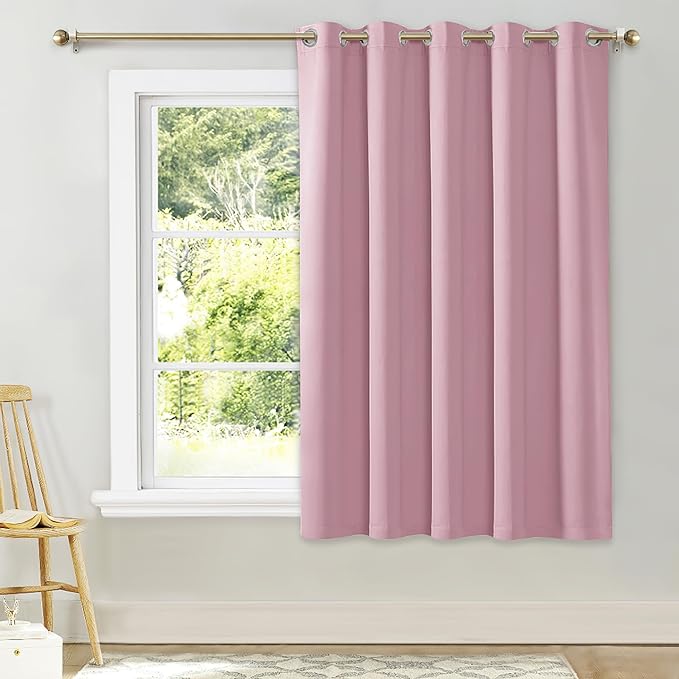 NICETOWN Bedroom Window Blackout Curtain Panel, Rouge Pink, 1 Panel, 70 x 63 by NICETOWN