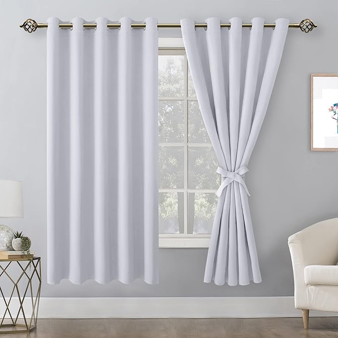 Hiasan Room Darkening Curtains for Bedroom, 60 x 72 Inches - Image 2