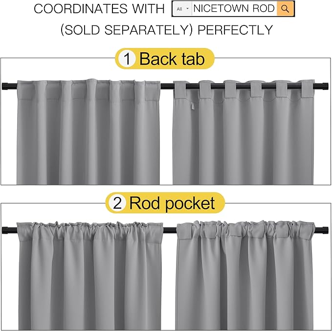 NICETOWN Blackout Curtain Panels Window Draperies - Image 3